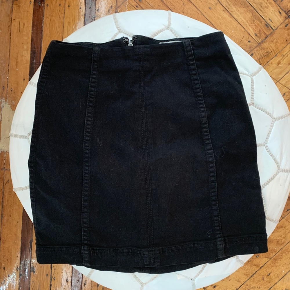 Free People Black Jean Skirt Size 0